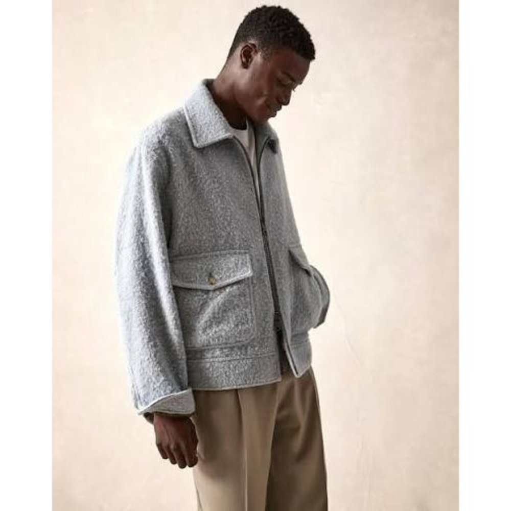 Todd Snyder Italian Alpaca Casentino Driving Jacket Light Blue Men XL NWT $1298